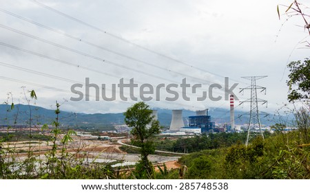 Laos - APRIL 12, 2015 : Power plant at north of Laos.Today Laos has been named as battery of Asia.