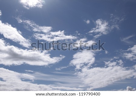 Blue nordic sky with white clouds
