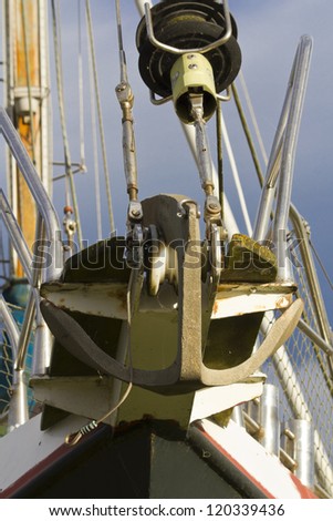 Rigging and Pulley on yacht.