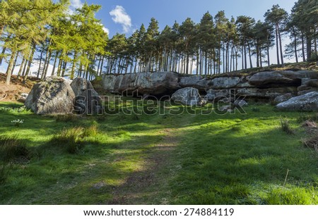 St Cuthbert's Cave, Northumberland, England, where medieval monks are reputed to have hid the saints body from marauding Viking's. Northumberland, England, UK.