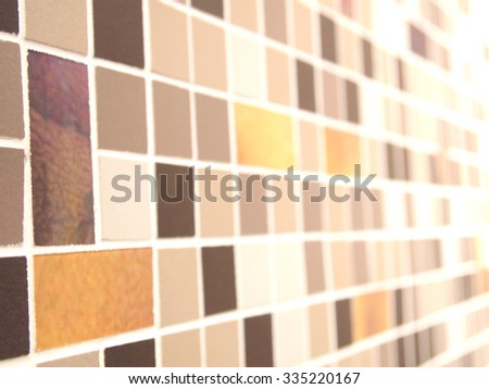 blur random size and color of mosaic wall