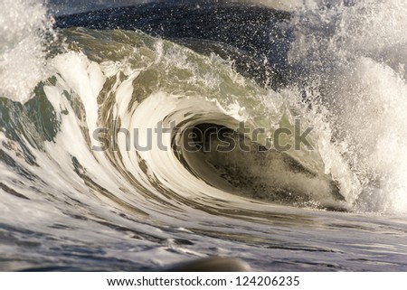 Heavy Wave/ a dangerous wave breaks right on the shoreline