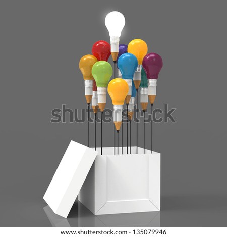drawing idea pencil and light bulb concept outside the box as creative and leadership concept drawing idea pencil and light bulb concept outside the box as creative and leadership concept