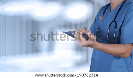 success smart medical doctor working with operating room