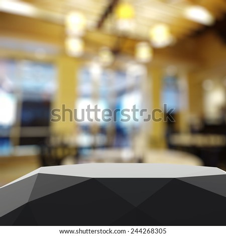Empty abstract  laminate shelf and blurred background for product presentation