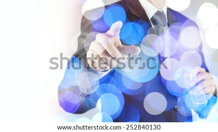 double exposure of businessman working with digital cloud network concept