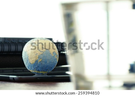 hand drawn texture globe with blank social media diagram on digital tablet computer as internet concept and bokeh exposure Elements of this image furnished by NASA