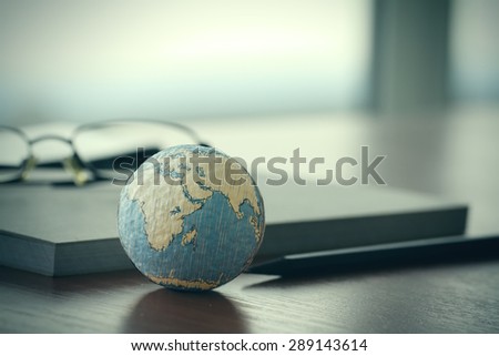 hand drawn texture globe with blank social media diagram on digital tablet computer as internet concept