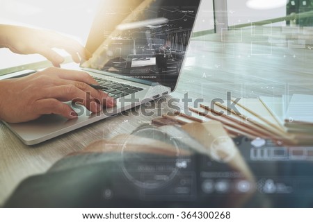Interior Designer Hand Working With New Modern Computer