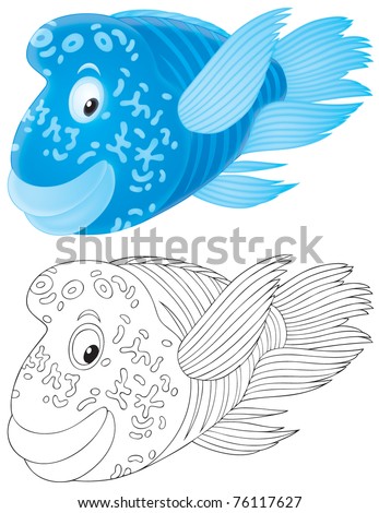 fish clip art black and white. Color clip-art and