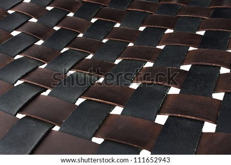 Leather Belt Weaving, Black and Brown