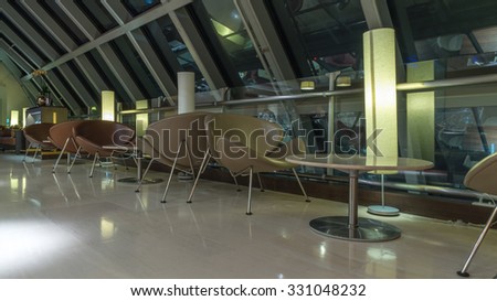 BANGKOK, THAILAND - OCTOBER 3, 2015: King Power VIP Executive Business Lounge with Free Wireless Internet Wifi, snacks, beverage, newspapers, magazines, showers and bathrooms in Suvarnabhumi Airport