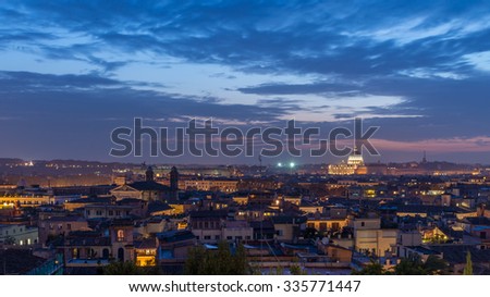 Rome Skyline at Dusk, Italy