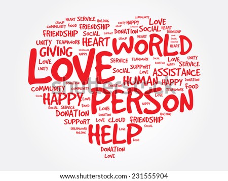 Love heart vector concept, Word collage, emotion, marriage,valentine, desire,friendship