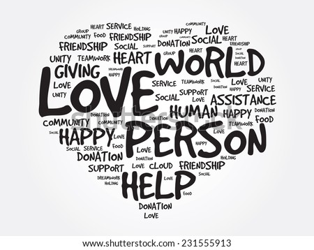 Love heart vector concept, Word collage, emotion, marriage,valentine, desire,friendship