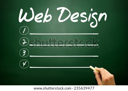 Hand drawn Web Design blank list, business concept on blackboard
