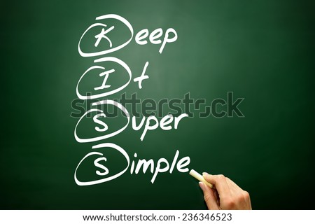 Hand drawn Keep It Super Simple (KISS), business concept on blackboard