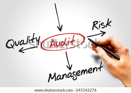 Several possible outcomes of performing an AUDIT, business concept