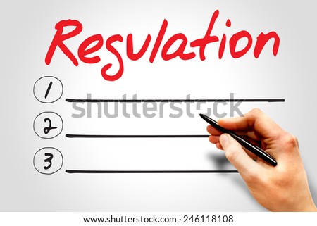 Regulation blank list, business concept