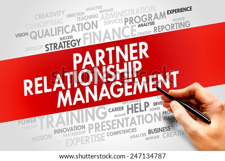 Partner Relationship Management word cloud, business concept