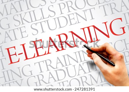 E-LEARNING word cloud, education business concept