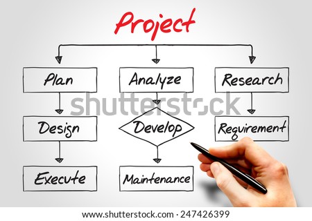 Project process, business concept flow chart