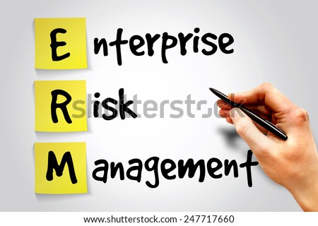 Enterprise Risk Management (ERM) sticky note, business concept acronym