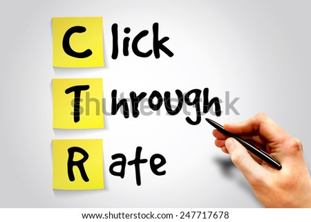 Click Through Rate (CTR) sticky note, business concept acronym