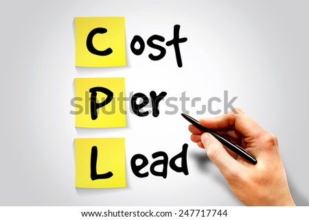 Cost Per Lead (CPL) sticky note, business concept acronym