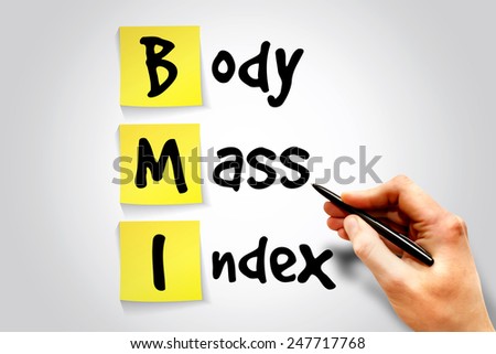 Body Mass Index (BMI) sticky note, business concept acronym