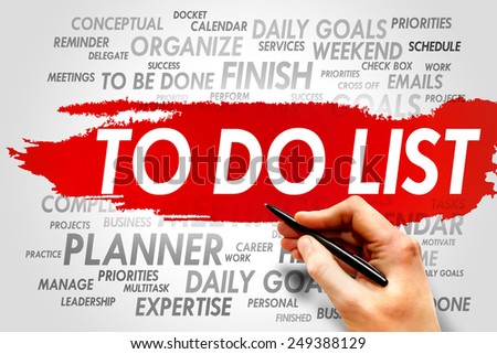 TO DO LIST word cloud, business concept