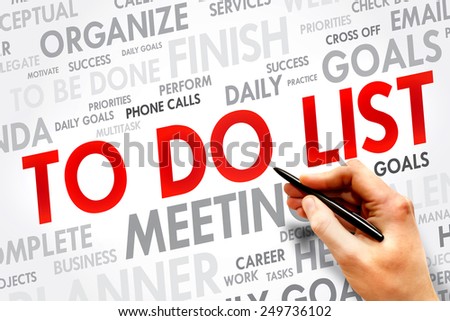 TO DO LIST word cloud, business concept
