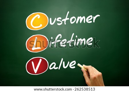 Customer Lifetime Value (CLV), business concept acronym on blackboard