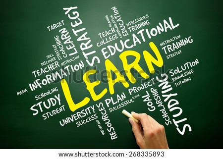 LEARN word cloud, education concept