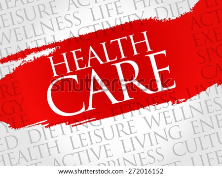 Health care word cloud, health concept