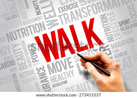 WALK word cloud, fitness, sport, health concept