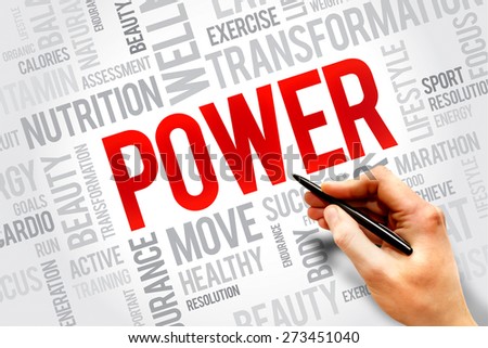 POWER word cloud, fitness, sport, health concept