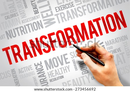 TRANSFORMATION word cloud, fitness, sport, health concept