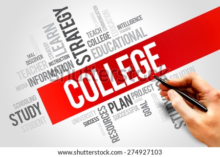 COLLEGE word cloud, education concept