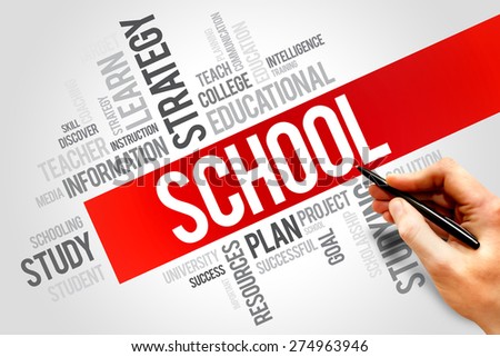 SCHOOL word cloud, education concept