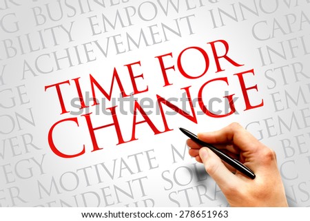 Time for change word cloud, business concept