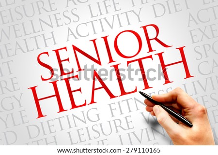 Senior health word cloud, health concept