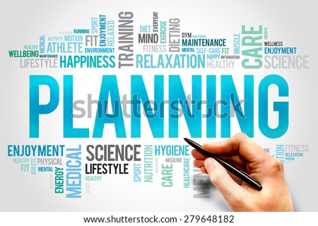 PLANNING word cloud, fitness, sport, health concept