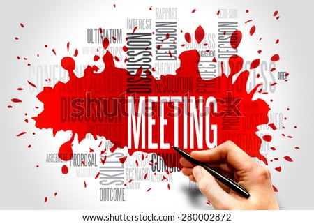 Meeting word cloud, business concept