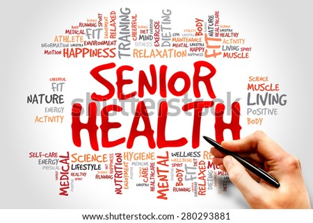 Senior health word cloud, health concept