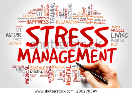 Stress Management word cloud, health concept