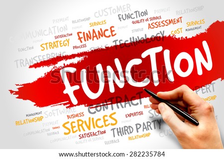 Function word cloud, business concept