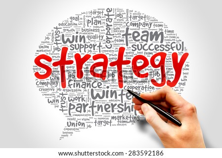 Strategy Think Bubble word cloud, business concept