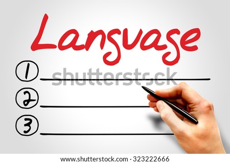 LANGUAGE blank list, education concept