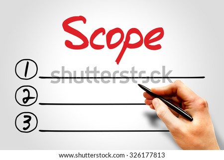 Scope blank list, business concept